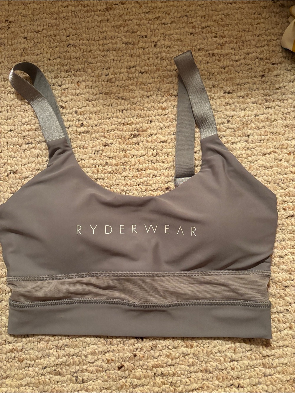 Ryderwear Grey Low-Impact Sports Bra with Elastic Straps